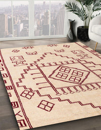 Abstract Tangerine Pink Solid Rug, abs5071