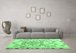 Machine Washable Solid Emerald Green Modern Area Rugs in a Living Room,, wshabs5071emgrn