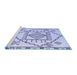 Sideview of Machine Washable Solid Blue Modern Rug, wshabs5071blu