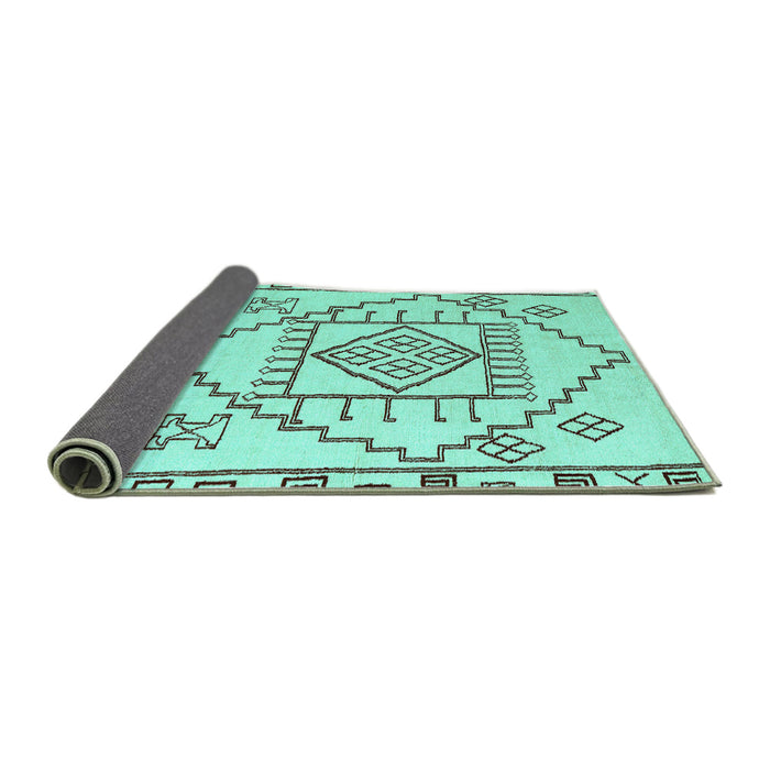Sideview of Solid Turquoise Modern Rug, abs5071turq