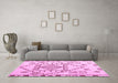 Machine Washable Solid Pink Modern Rug in a Living Room, wshabs5071pnk
