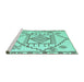Sideview of Machine Washable Solid Turquoise Modern Area Rugs, wshabs5071turq
