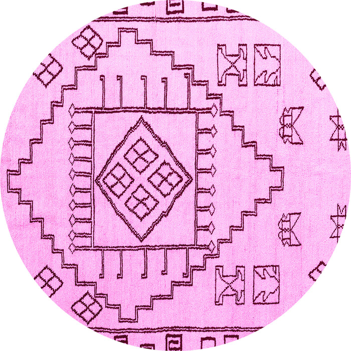 Round Solid Pink Modern Rug, abs5071pnk