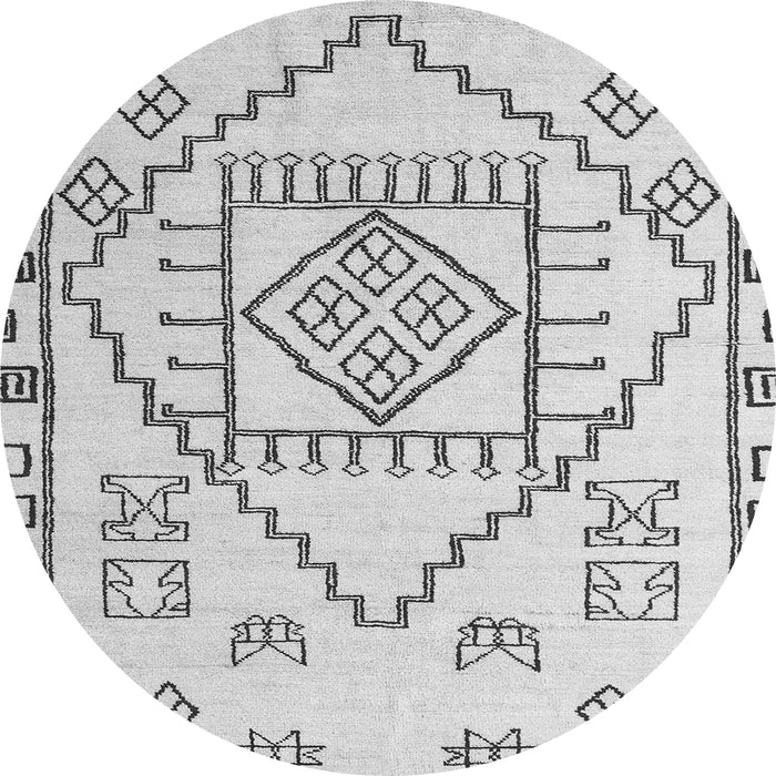 Round Solid Gray Modern Rug, abs5071gry