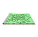 Sideview of Machine Washable Solid Emerald Green Modern Area Rugs, wshabs5071emgrn