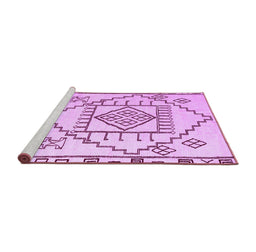 Sideview of Machine Washable Solid Purple Modern Area Rugs, wshabs5071pur