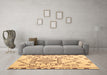 Machine Washable Solid Brown Modern Rug in a Living Room,, wshabs5071brn