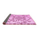 Sideview of Solid Pink Modern Rug, abs5071pnk