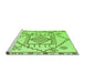 Sideview of Machine Washable Solid Green Modern Area Rugs, wshabs5071grn
