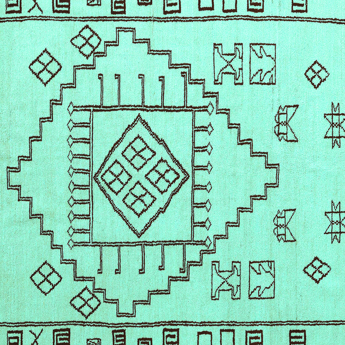 Square Solid Turquoise Modern Rug, abs5071turq