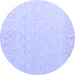 Round Solid Blue Modern Rug, abs5072blu