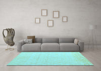 Machine Washable Solid Light Blue Modern Rug, wshabs5072lblu