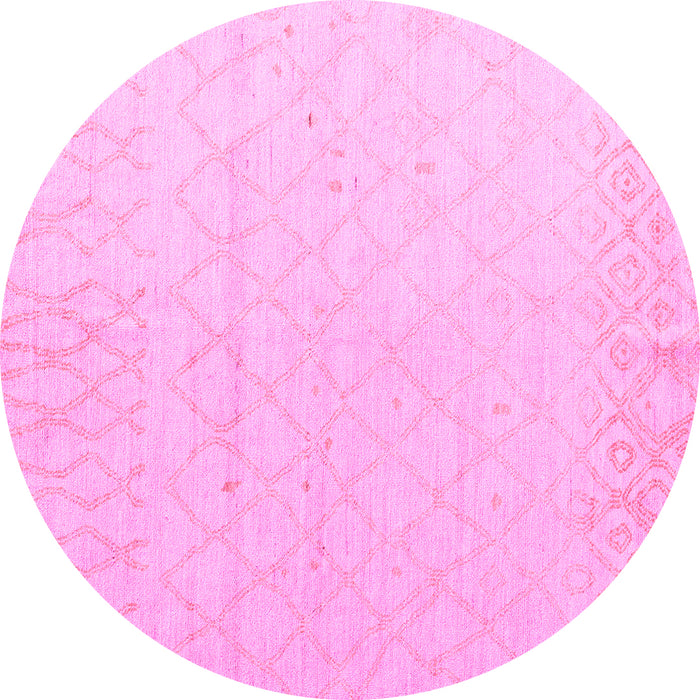 Round Solid Pink Modern Rug, abs5072pnk