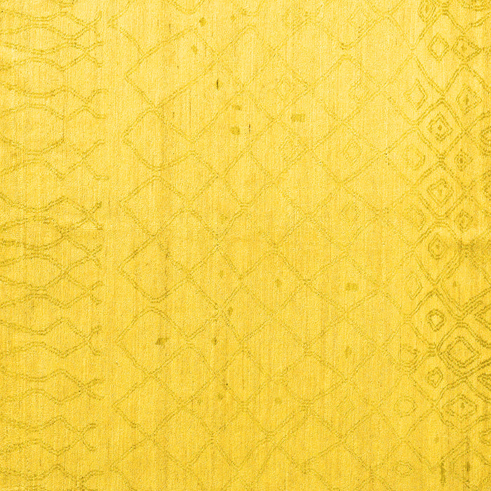 Square Machine Washable Solid Yellow Modern Rug, wshabs5072yw