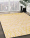 Abstract Sun Yellow Solid Rug in Family Room, abs5072