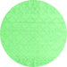 Round Solid Emerald Green Modern Rug, abs5072emgrn