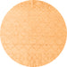 Round Machine Washable Solid Orange Modern Area Rugs, wshabs5072org