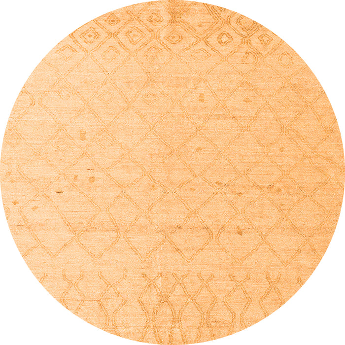 Round Solid Orange Modern Rug, abs5072org