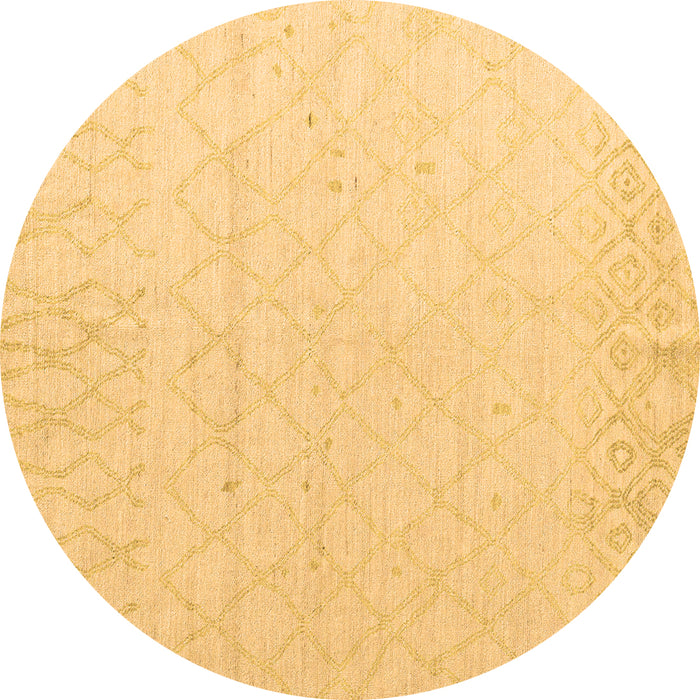 Round Machine Washable Solid Brown Modern Rug, wshabs5072brn