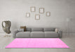 Machine Washable Solid Pink Modern Rug in a Living Room, wshabs5072pnk