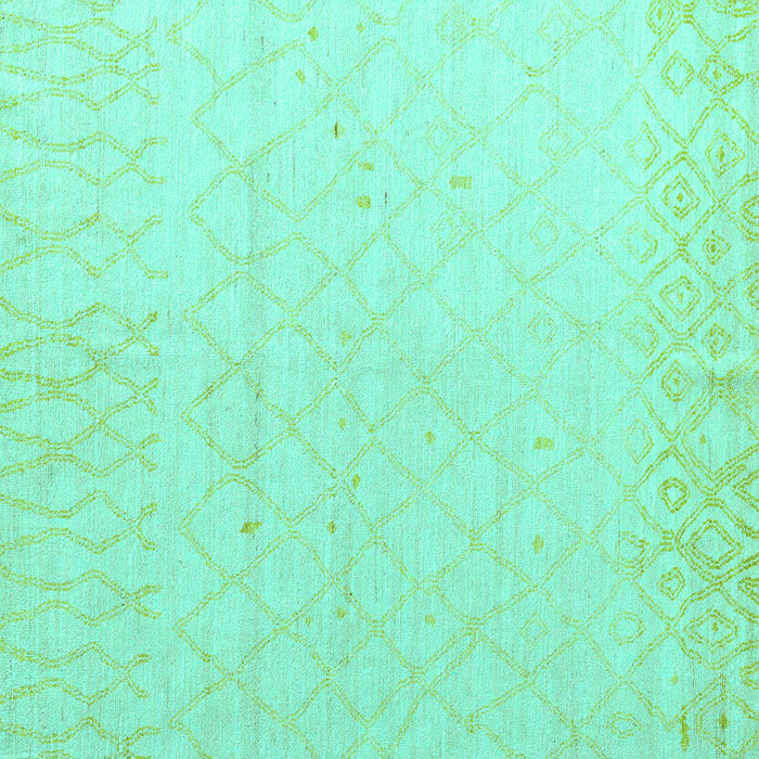 Square Solid Turquoise Modern Rug, abs5072turq