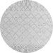 Round Solid Gray Modern Rug, abs5072gry