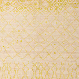 Square Machine Washable Abstract Sun Yellow Rug, wshabs5072