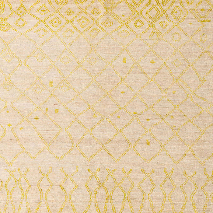 Square Machine Washable Abstract Sun Yellow Rug, wshabs5072