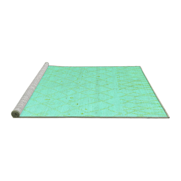 Sideview of Machine Washable Solid Turquoise Modern Area Rugs, wshabs5072turq