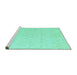 Sideview of Machine Washable Solid Turquoise Modern Area Rugs, wshabs5072turq