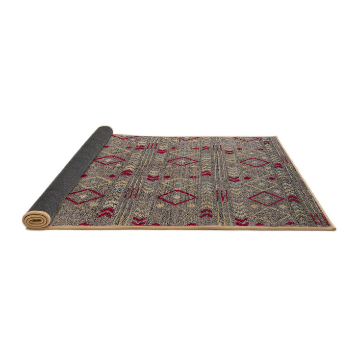 Sideview of Abstract Tan Brown Modern Rug, abs5073