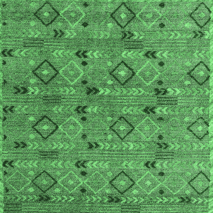 Square Abstract Emerald Green Modern Rug, abs5073emgrn