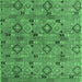 Square Abstract Emerald Green Modern Rug, abs5073emgrn