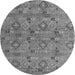 Round Abstract Gray Modern Rug, abs5073gry