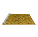 Sideview of Machine Washable Abstract Yellow Modern Rug, wshabs5073yw