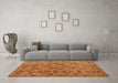 Machine Washable Abstract Orange Modern Area Rugs in a Living Room, wshabs5073org