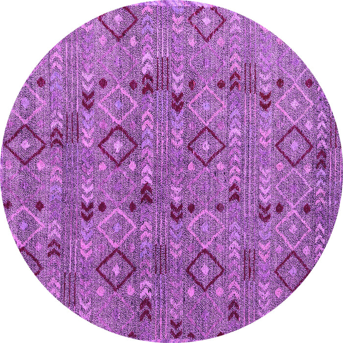 Round Abstract Purple Modern Rug, abs5073pur