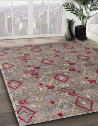 Abstract Tan Brown Modern Rug, abs5073