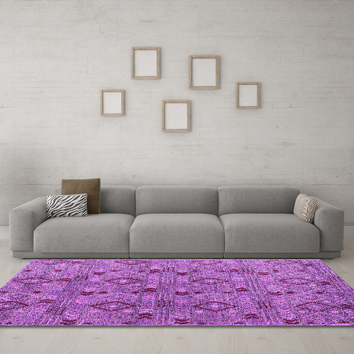 Machine Washable Abstract Purple Modern Area Rugs in a Living Room, wshabs5073pur