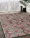 Abstract Tan Brown Modern Rug in Family Room, abs5073