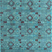 Square Machine Washable Abstract Light Blue Modern Rug, wshabs5073lblu