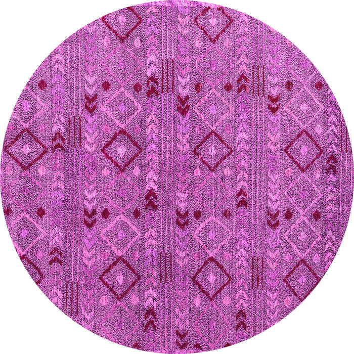 Round Abstract Pink Modern Rug, abs5073pnk
