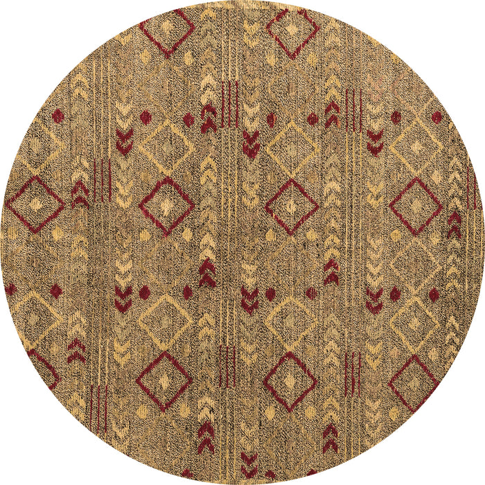 Round Machine Washable Abstract Brown Modern Rug, wshabs5073brn