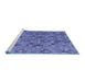 Sideview of Machine Washable Abstract Blue Modern Rug, wshabs5073blu