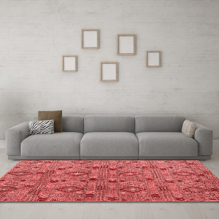 Modern Red Washable Rugs