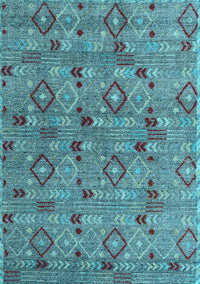 Abstract Light Blue Modern Rug, abs5073lblu