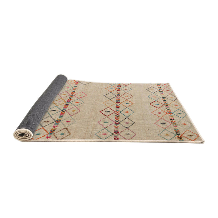 Sideview of Abstract Light Copper Gold Solid Rug, abs5074