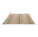 Sideview of Machine Washable Abstract Light Copper Gold Rug, wshabs5074