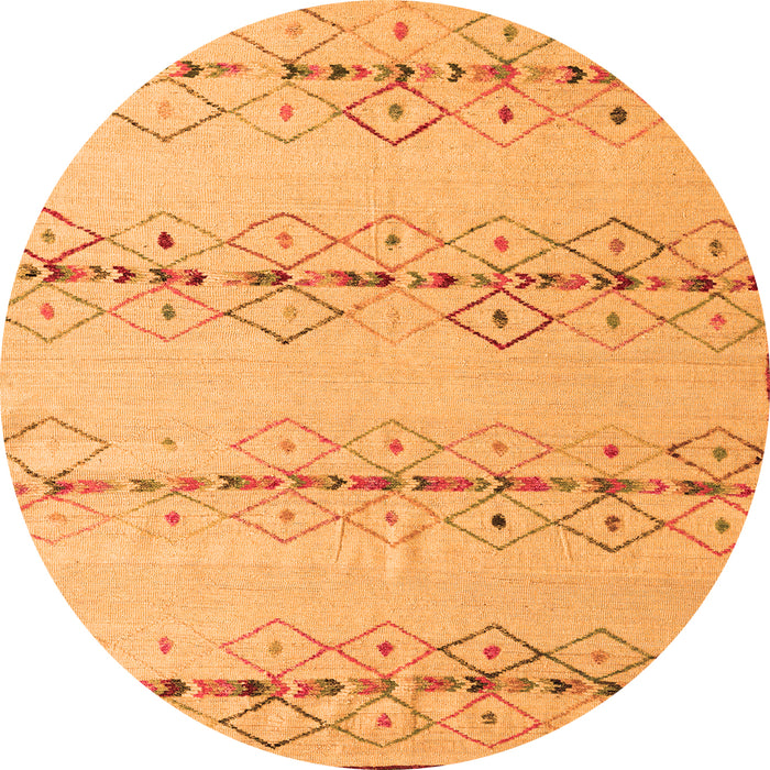 Round Solid Orange Modern Rug, abs5074org