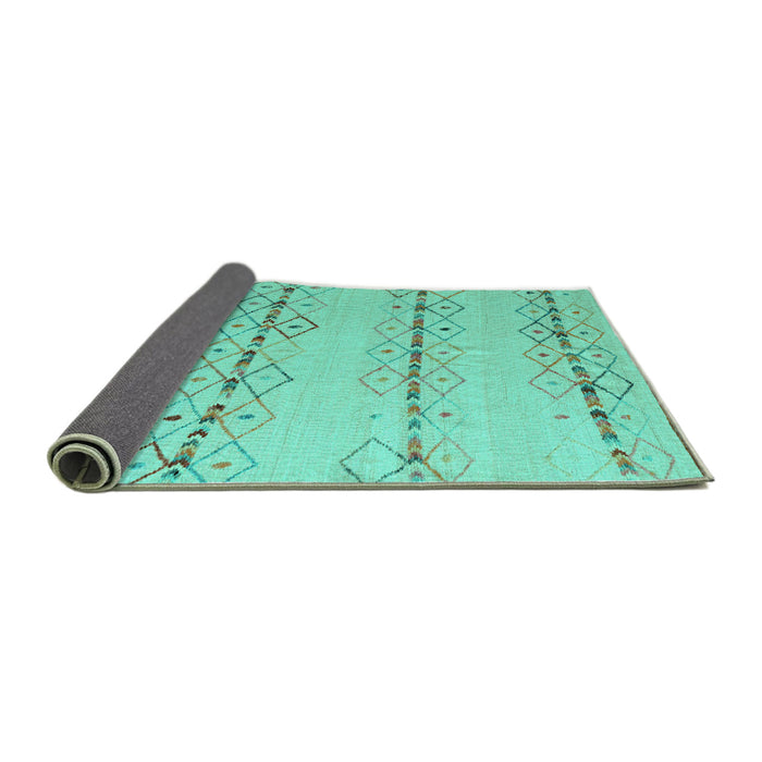 Sideview of Solid Turquoise Modern Rug, abs5074turq